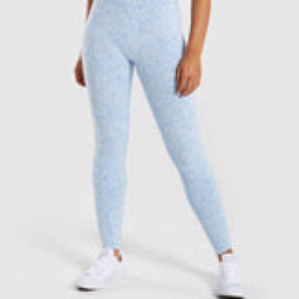 Gymshark Fleur Texture Leggings - Blue